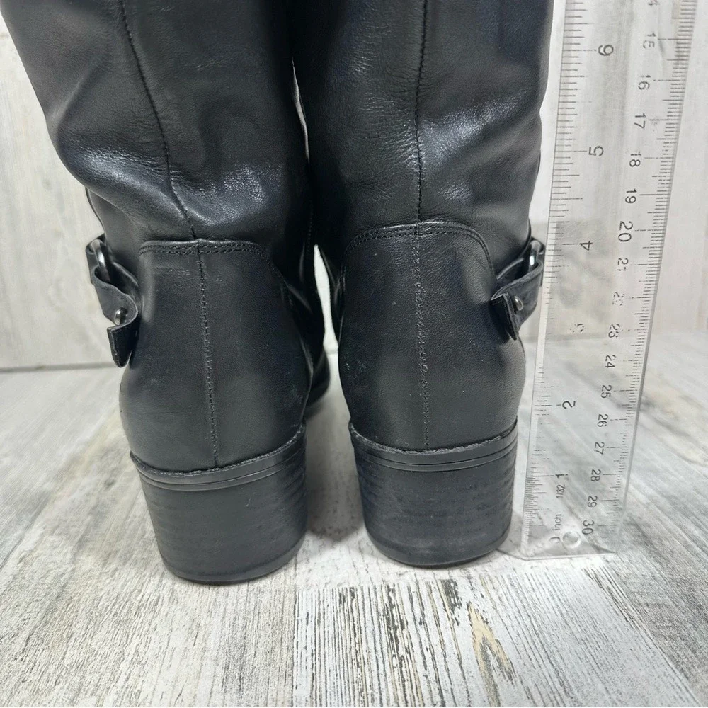 Bandolino Cavanna Black Brown‎ Leather Classic Riding Knee High Boots